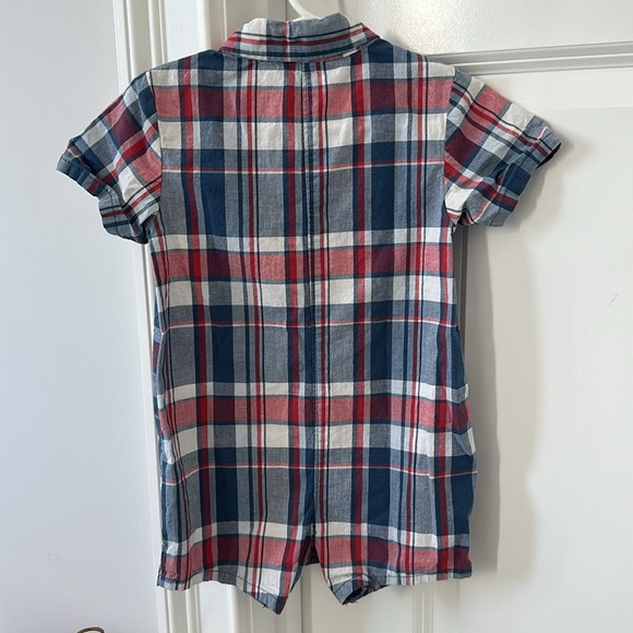 Red, white, and blue toddler boy play romper - Picture 3 of 4